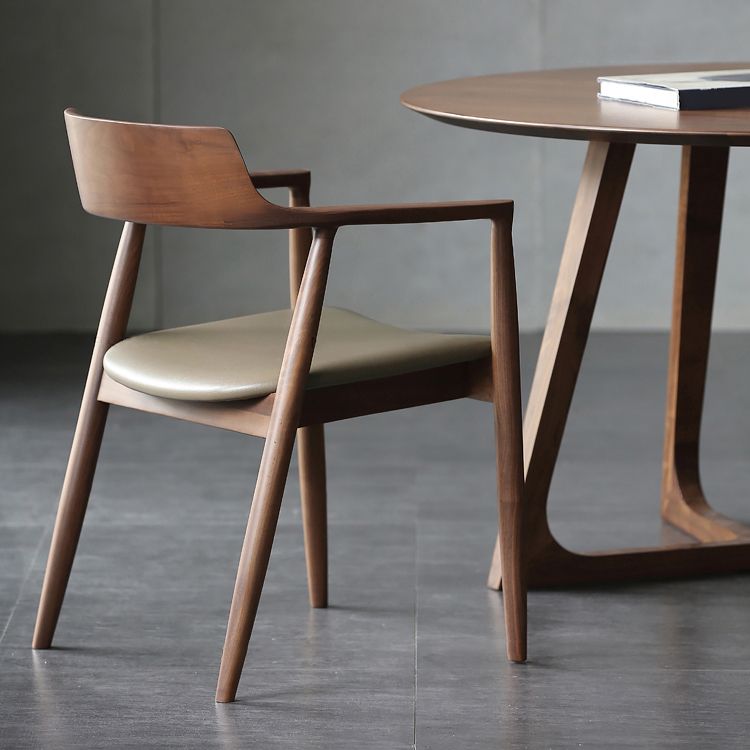 Contemporary Dining Chair 23'' Wide Open Side Chair with 4 Wood Legs for Home Use
