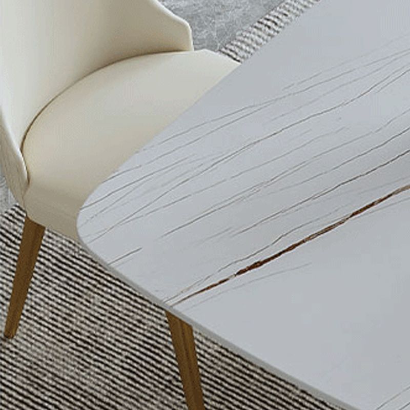 1/2/5/7 Pièces Ensemble de restauration Glam Style Rectangle Table de table à manger en pierre fritté