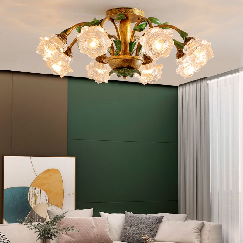 Simple Style Flush Mount Ceiling Light Fixtures Modern Ceiling Lamp with Glass Shade