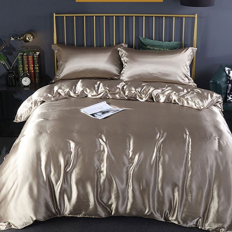 Bed Sheet Solid Color Sateen Weave Soft Breathable Bed Sheet