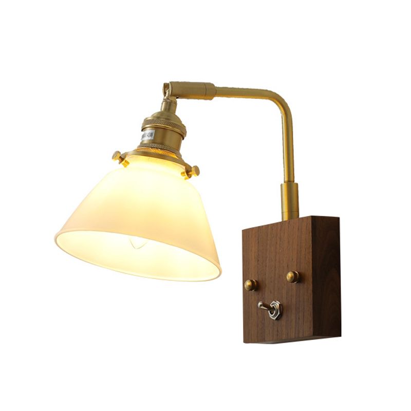 Wood Flared Wall Lighting Contemporary Style 1 Light Wall Light Fixture