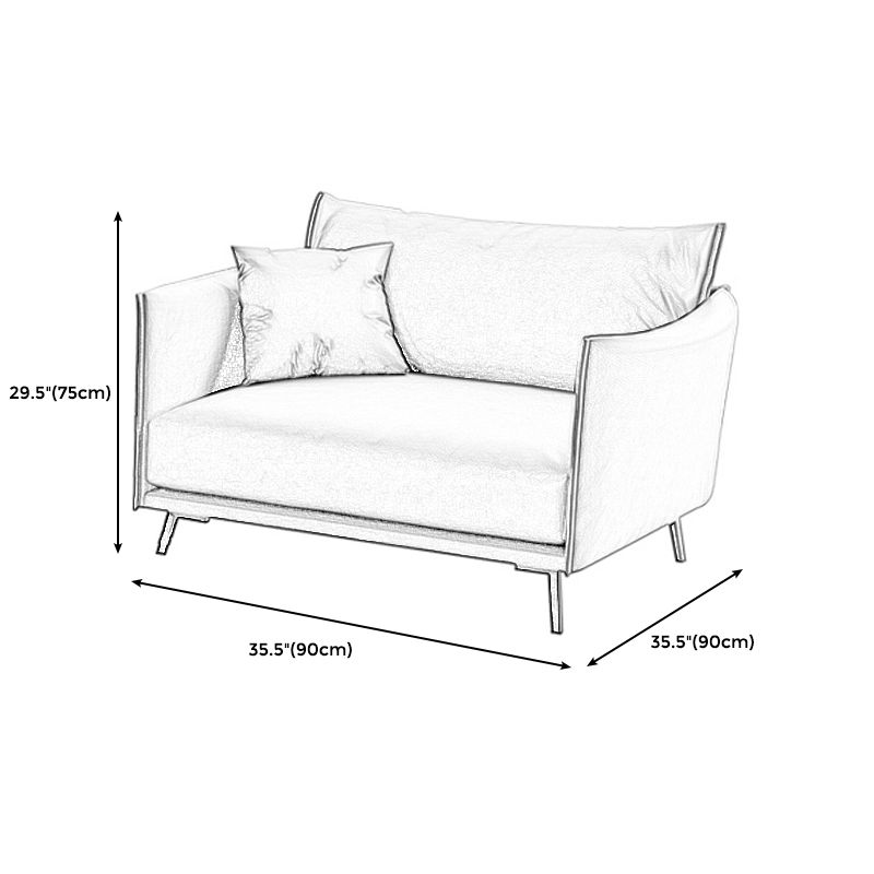 Moderne Kissen Standardsofa 29,53 "Hochquadrat -Armsofa, Champagner