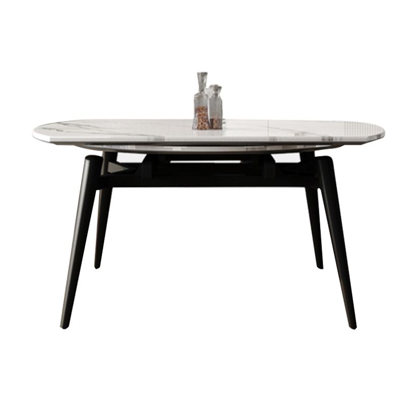 White Stone Dining Site Table Modern Round 4 Legs Dining Table