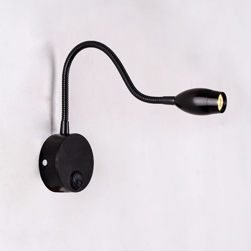 Diseño de manguera ajustable lámpara de lectura LED lámpara de montaje de pared de aluminio moderna con interruptor independiente