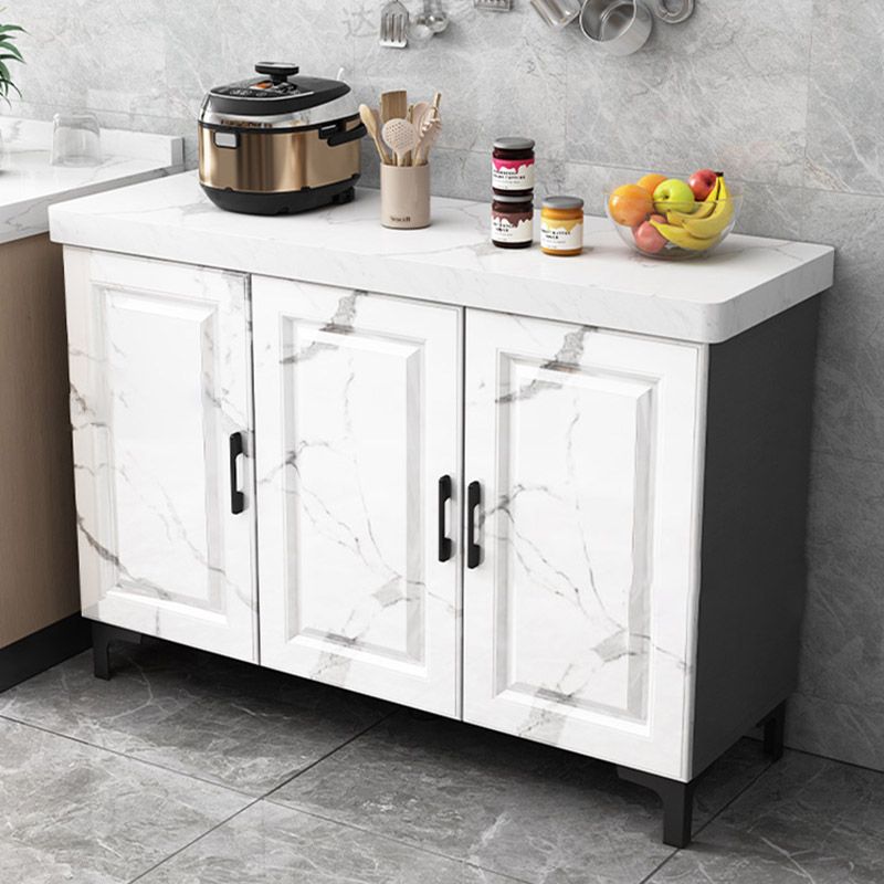 Dining Room Kitchen Island Marble Modern Prep Table with Storage Cabinet