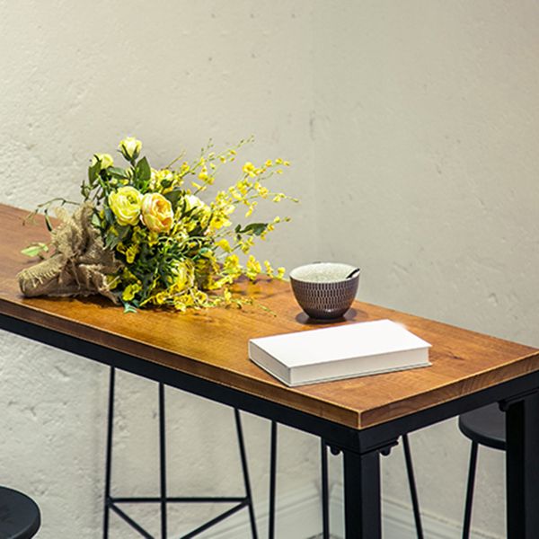 Industrial Rectangle Bar Table Set 1/2/7 Pcs Brown Wooden Bar Table Set