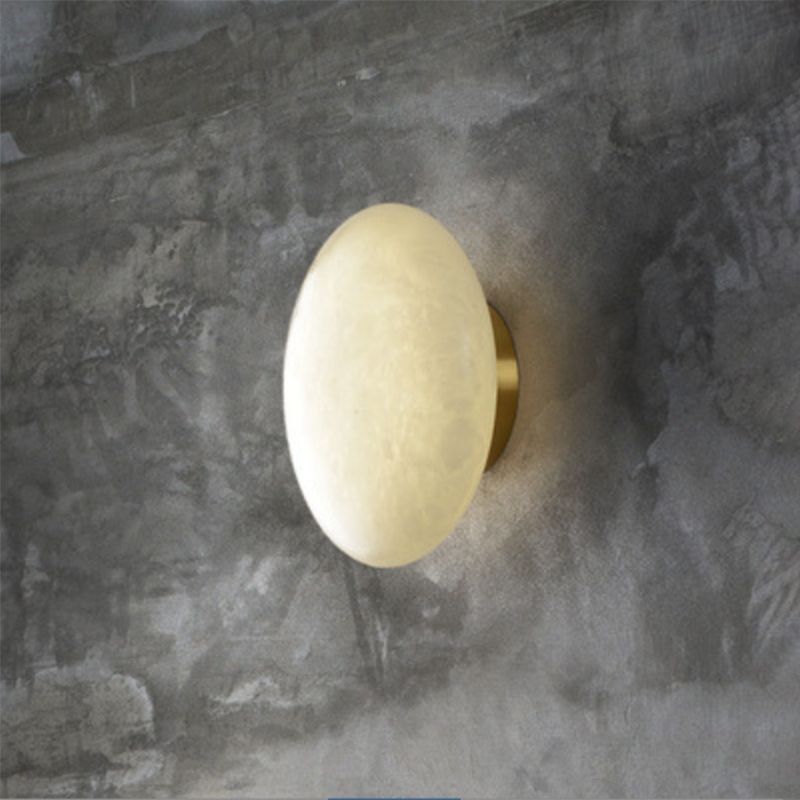 Round Shape Metal Vanity Light Modern Style 1 Light Vanity Light Fixture in Gold