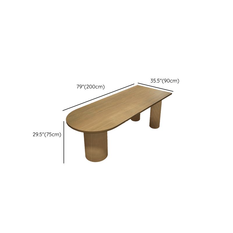 Modern Irregular Shape Dining Table Solid Wood Table with 3 Legs for Restaurant