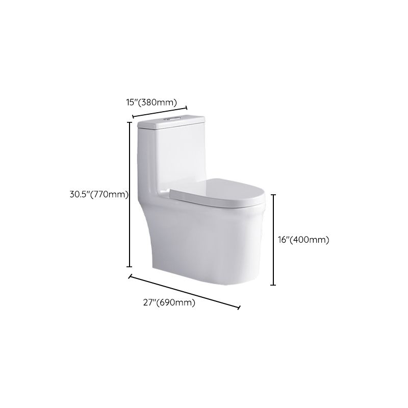 Contemporary All-In-One Toilet White Toilet Bowl with Toilet Seat