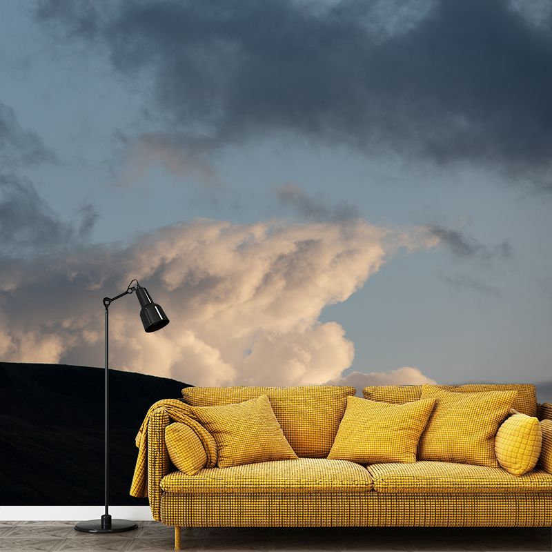 Simple Style Sky Mural Decal Stain Resistant Wallpaper for Living Room Wall Art