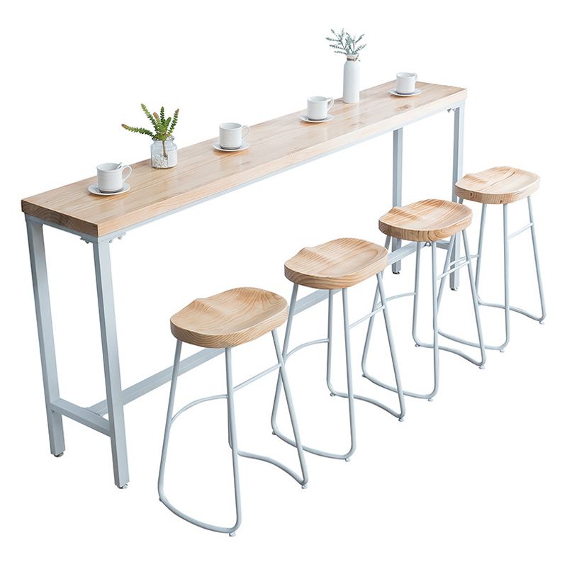 Rectangle Bar Table Contemporary Wood Bar Table with Trestle Base
