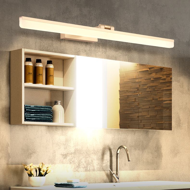 Modern Simple Mirror Cabinet Bathroom Wall Lights Metal Linear LED with Swivel Lamp Head Ambient Vanity Light