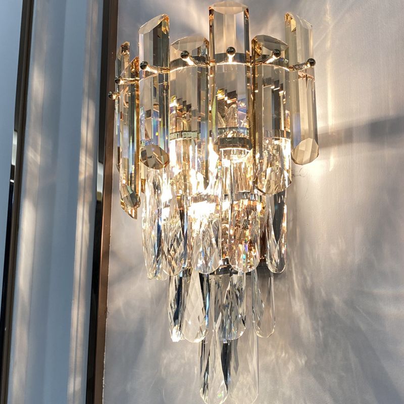 Crystal Geometric Wall Mount Lamp Simple 2 Lights Wall Mounted Light Fixture