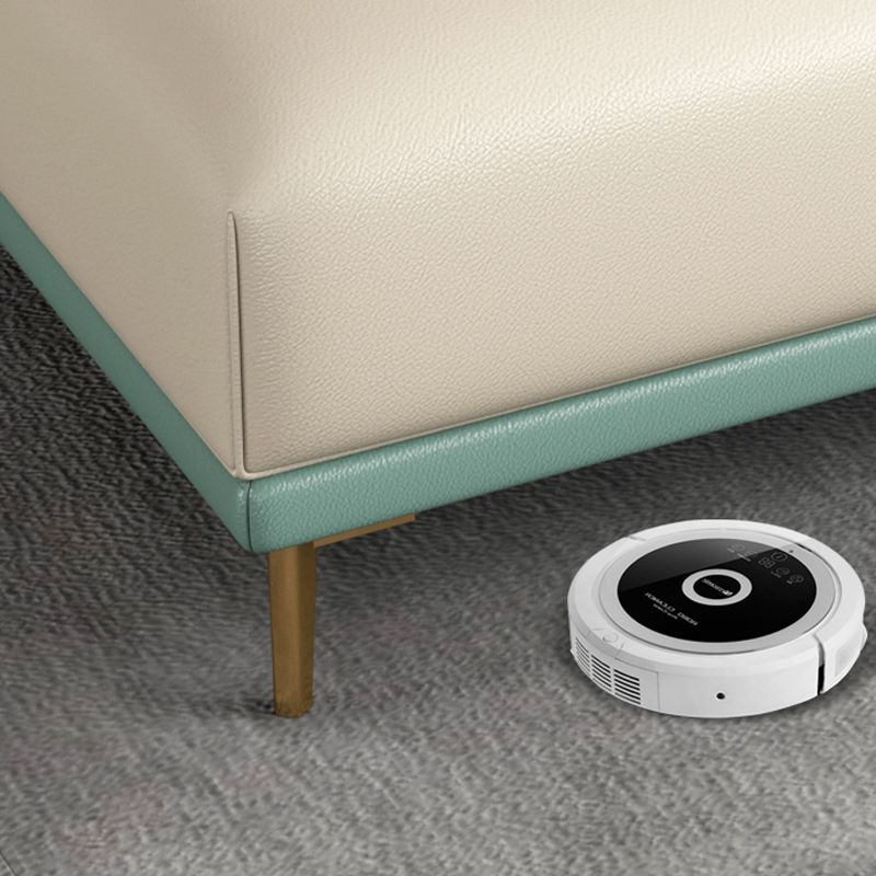 Genuine Leather Sectional Sofa 36.22" High Green Sofa for Living Room