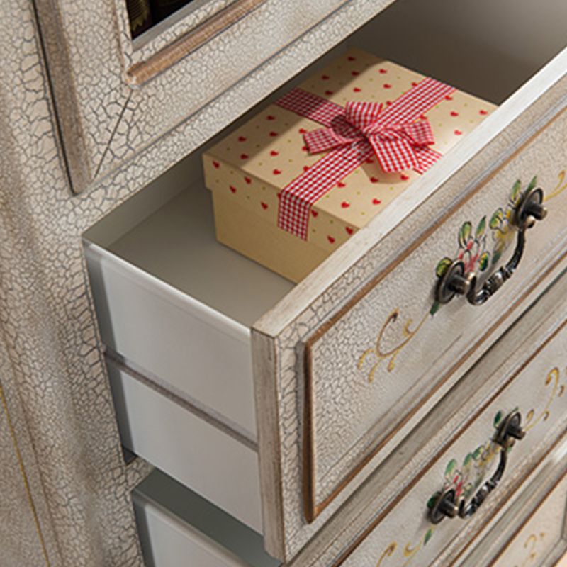 Industrial Cabriole Legs Accent Cabinet Solid Wood Storage Cabinet with Drawer