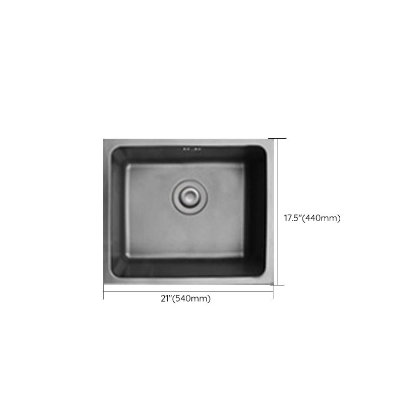 Black Stainless Steel Sink Single Bowl Undermount Sink with Basket Strainer