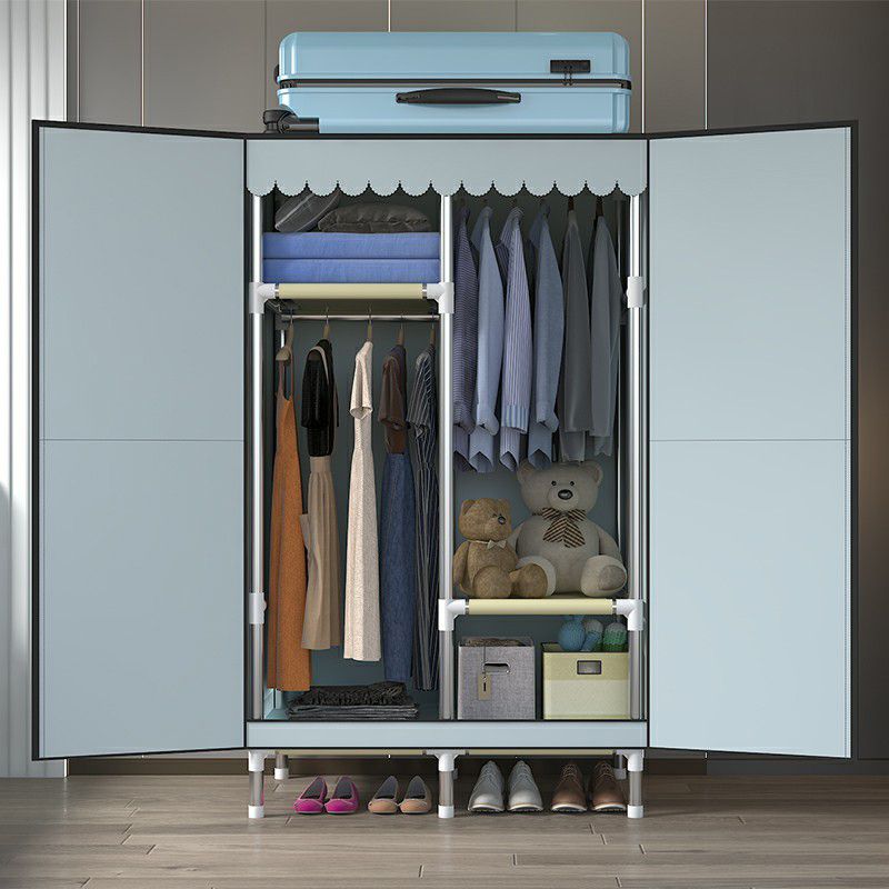 Hinged Wardrobe Armoire Modern Steel Wardrobe Closet with Legs