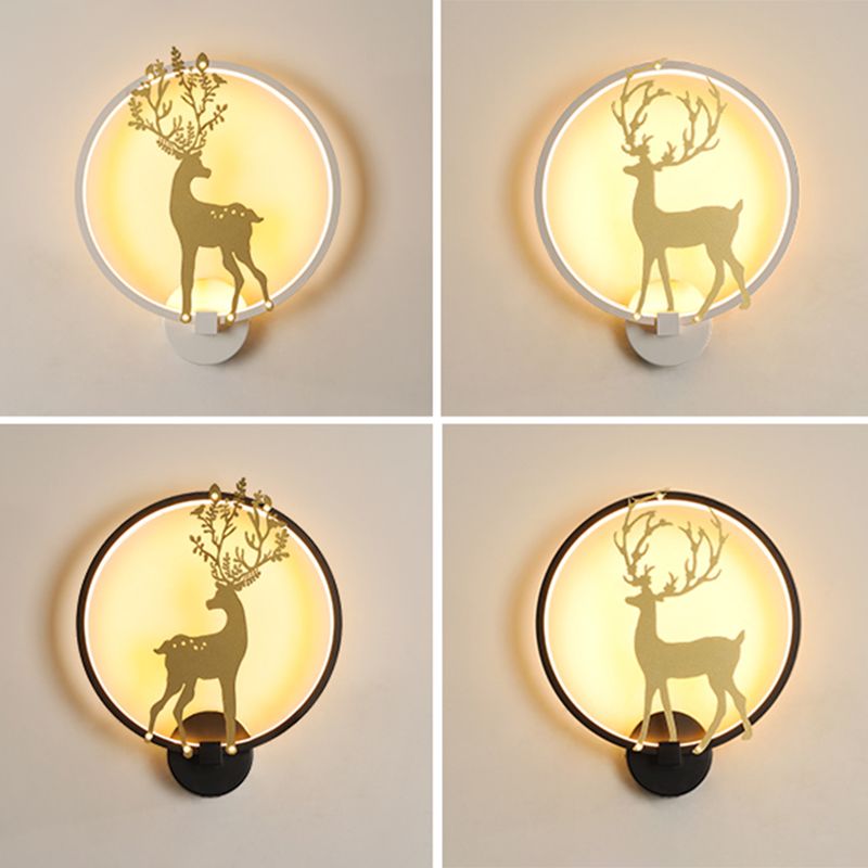 Round Disc Sconce Light Fixture Creative Minimalist Style Plastic Sconces