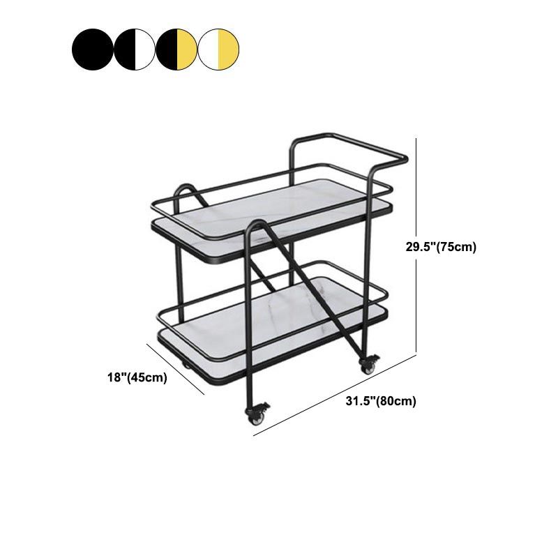 29.92" High Rolling Modern Style Prep Table Stone Prep Table for Dining Room