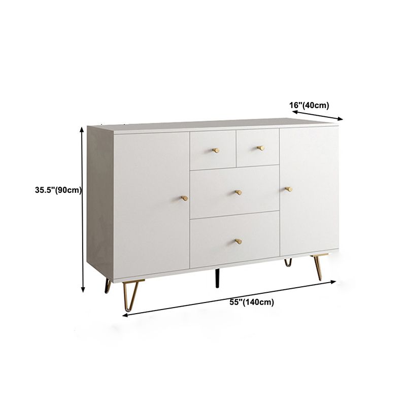 Modern Accent Chest Rectangle Accent Cabinet with Drawers in White
