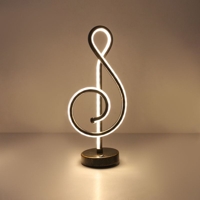 1 lampada da comodino lineare leggero lampade in metallo metallico contemporaneo in nero