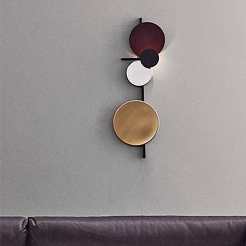 1 Light Round Disc Wall Light Fixtures Postmodern Sconce Light Fixtures