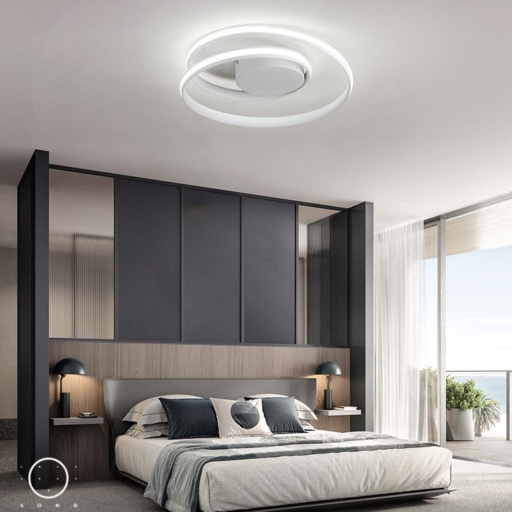 Aluminiumlegierung Nordische Kreise Deckenleuchte Minimalistische Leitung Design Wohnzimmer Flush-Berg-Beleuchtung