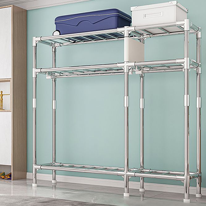 Metal Frame Home Wardrobe Armoire Modern Style Wardrobe with Shelves