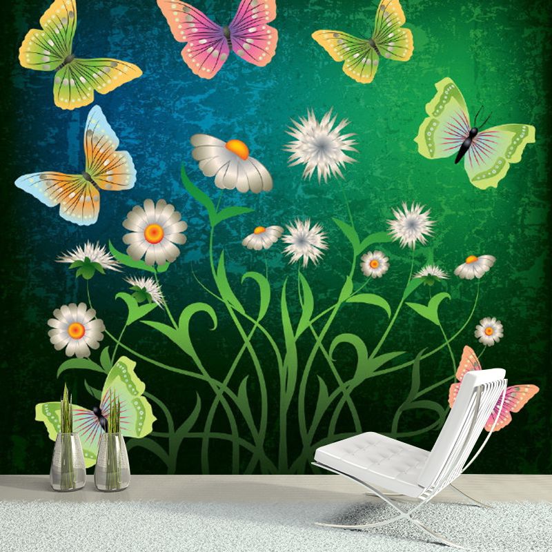 Romantic Butterfly and Flower Murals for Children Bedroom Adventure Wall Decor, Full Size
