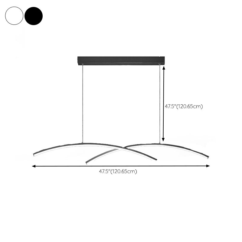 Modern Style Island Hanging Light LED Island Light with Silica Gel Shade for Dining Room
