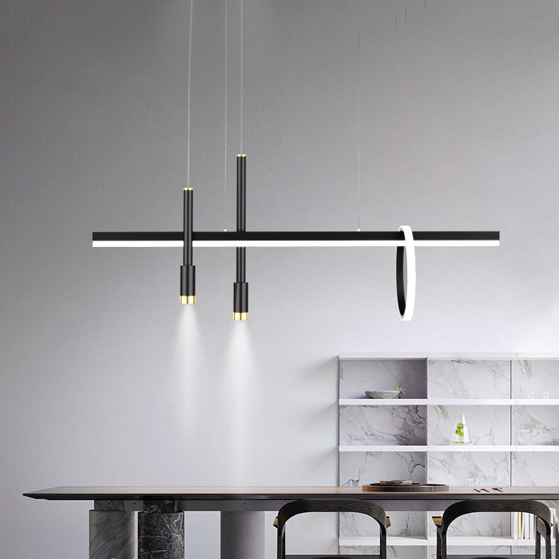 4-Lights Modern Style Island Pendants Metal Pendant Lights for Dining Room