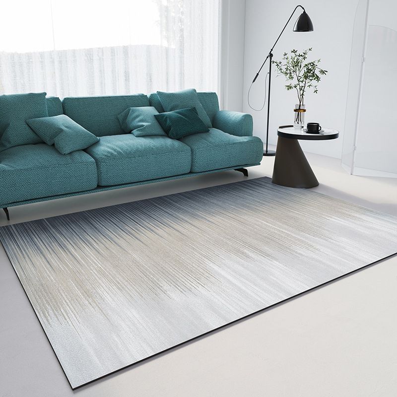 Beige Simple Rug PVC Line Rug Stain Resistant Rug for Living Room