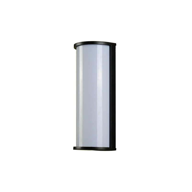Half Cylinder Wall Sconce Lamp Minimalistic Metal Textured Black LED Wall Lighting Fixture for Outdoor