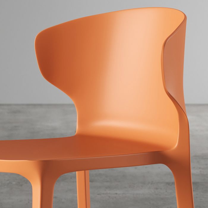 Silla lateral de plástico para conferencia escandinava, acabado mate, Wingback, silla de comedor