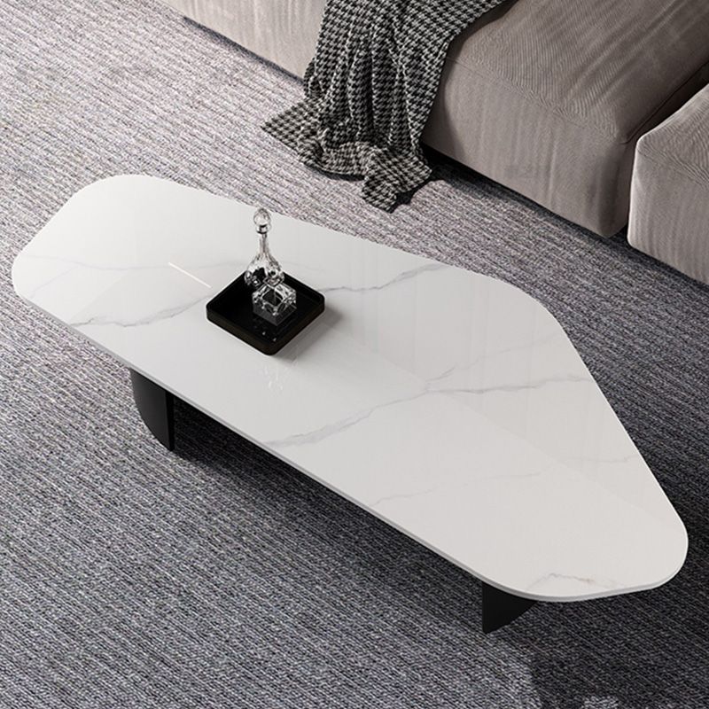 15"H Contemporary Coffee Table Single Stone Coffee Cocktail Table