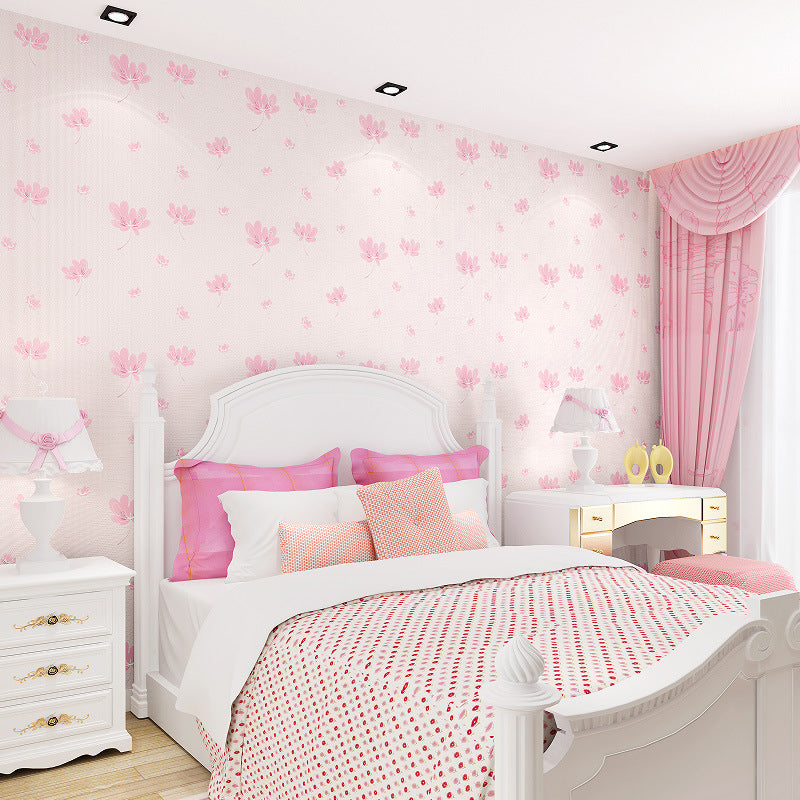 Wall Covering Flower Soft Color Farmhouse Non-Woven Material Wallpaper for Bedroom