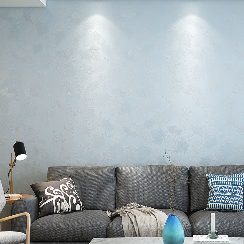 Plants Soft Color Wallpaper Ginkgo Leaf Moisture-Resistant Wall Art for Kids Bedroom