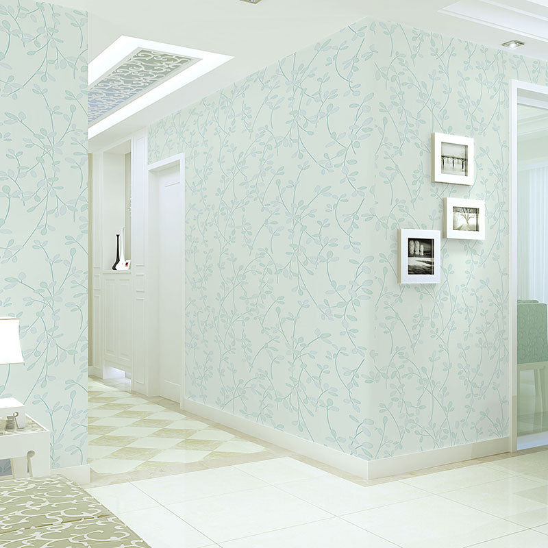 Wall Covering Rustic Leaf Girly Soft Color Wallpaper Roll for Accent Wall, Non-Pasted