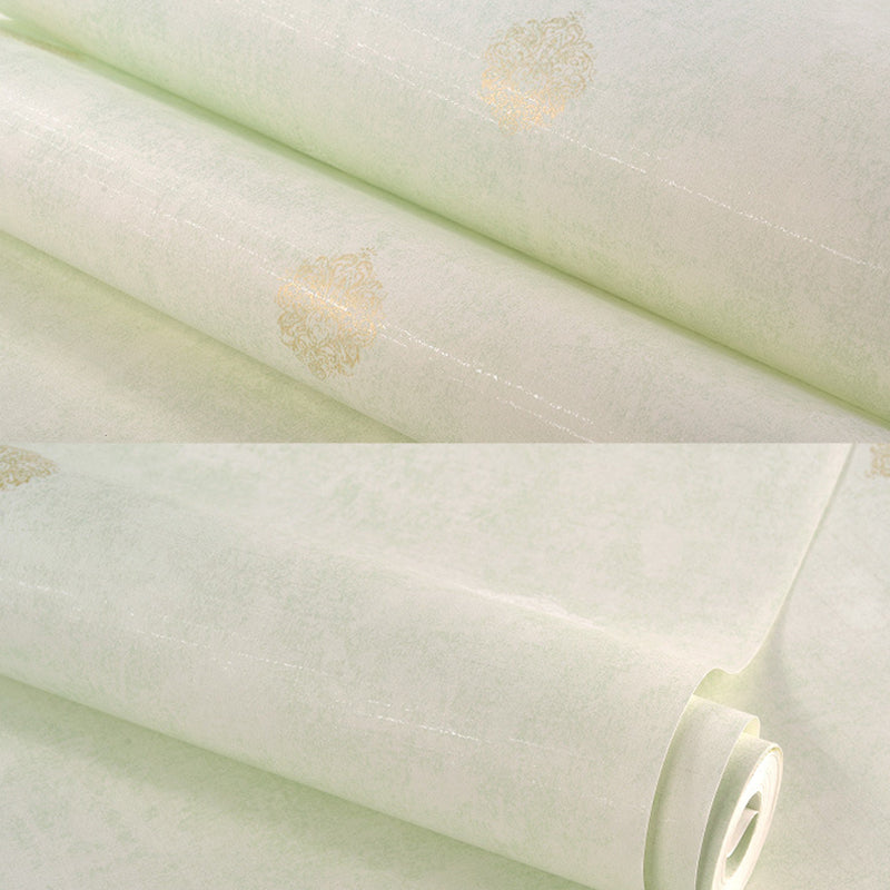 Non-Woven Wallpaper Roll Damask Floral 3D Embossed Wall Covering for Living Room