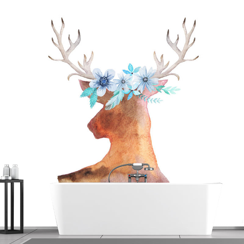 Back of Dear Head Mural Decal Aesthetics Stain-Proof Living Room Wall Art, Made to Measure