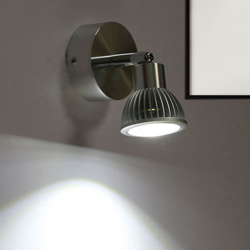 Chrom Finish 1 Lichtwandhalterung Leicht Industrielles Metall Rotatierbares Mini -Wandleuchte Leuchte