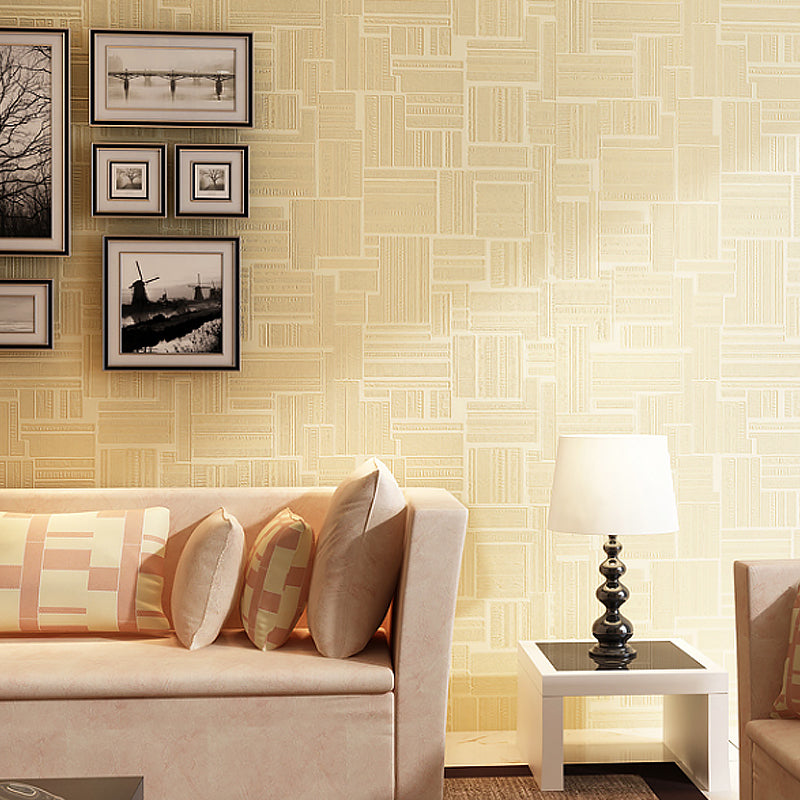 Simple Geometry Solid Wallpaper Soft Color Moisture-Resistant Wall Decor for Home