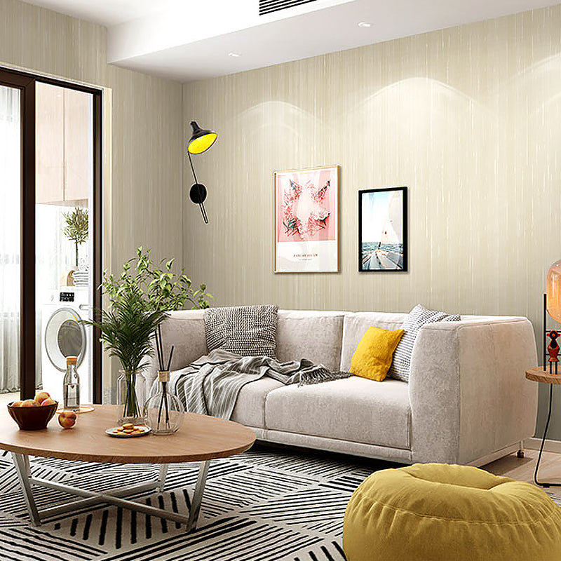 Stripe Wallpaper Pastel Color Minimalistic Wall Covering for Bedroom, Moisture Resistant