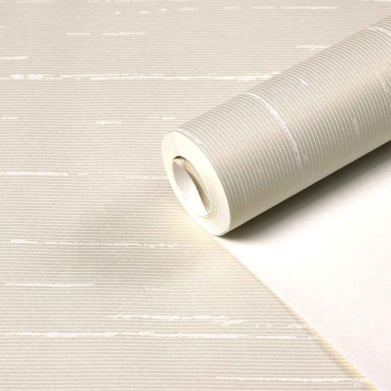 Stripe Wallpaper Pastel Color Minimalistic Wall Covering for Bedroom, Moisture Resistant