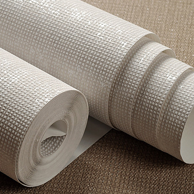 Minimalist Grid Solid Wallpaper Roll Soft Color Stain Resistant Wall Art for Bedroom