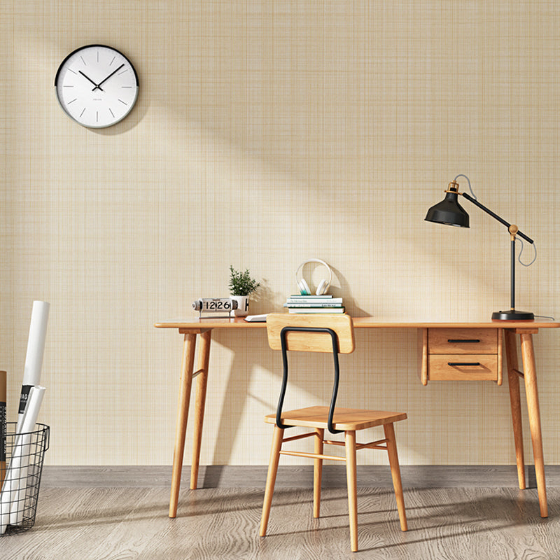 Solid Color Crisscrossed Wallpaper Roll Moisture Resistant Wall Decor for Living Room