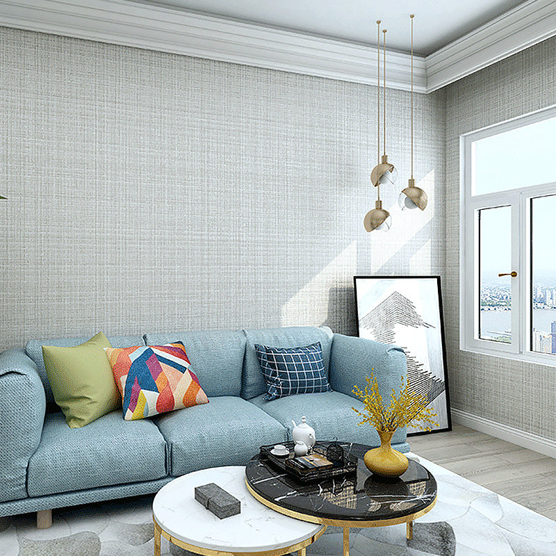 Non-Woven Washable Wallpaper Minimalist Tartan Wall Covering for Living Room, Unpasted