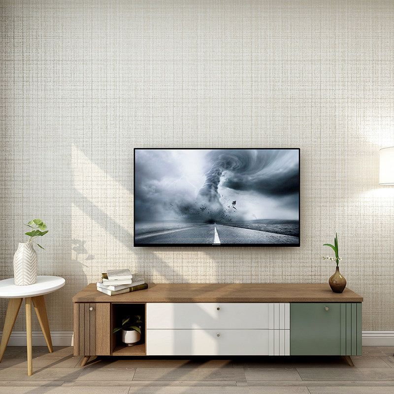 Non-Woven Washable Wallpaper Minimalist Tartan Wall Covering for Living Room, Unpasted