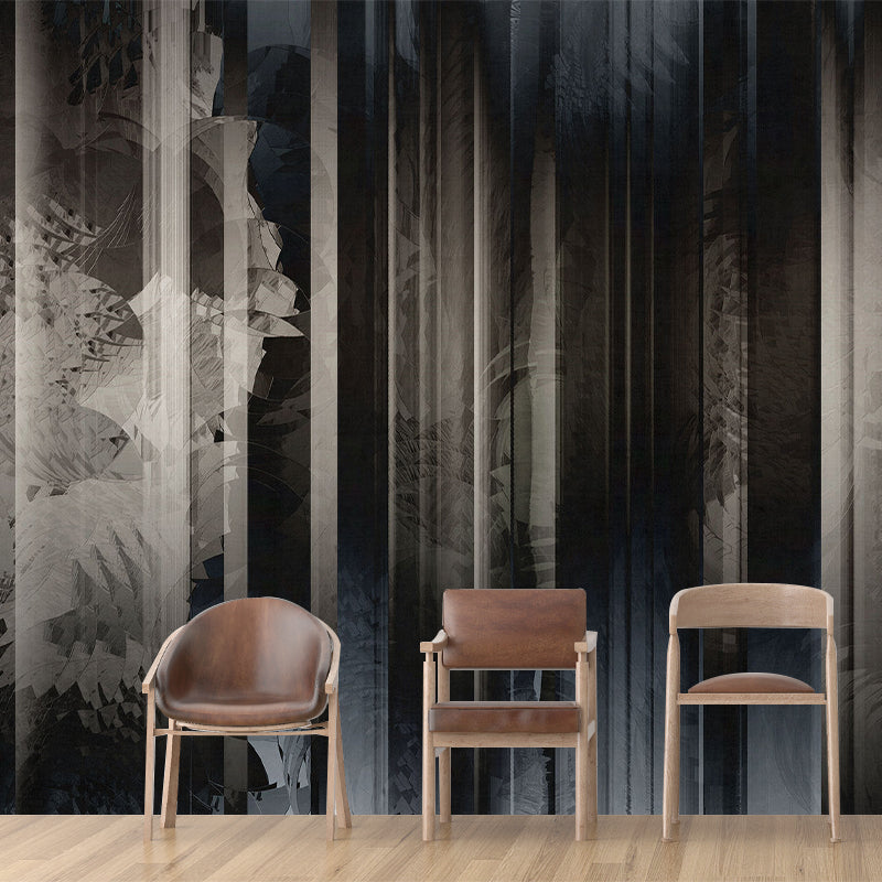 Decorative Abstract Wall Paper Murals Grey and Black Living Room Wall Art, Made to Measure