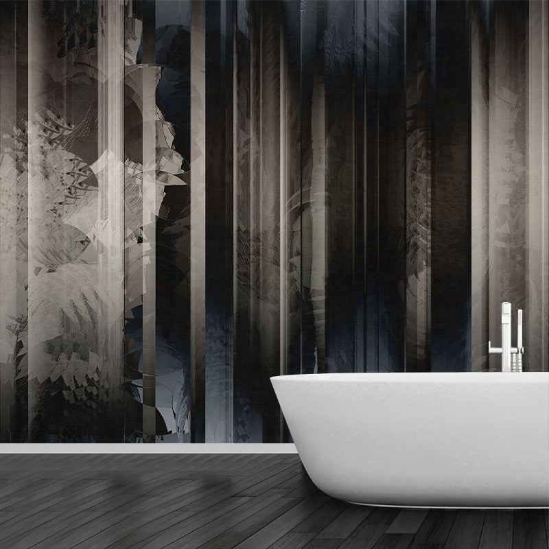 Decorative Abstract Wall Paper Murals Grey and Black Living Room Wall Art, Made to Measure